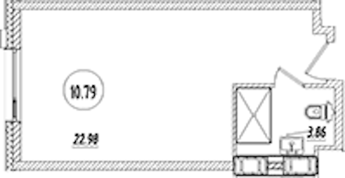 Квартира студия 26.84 м², 10/9 эт., Апарт-отель «Апарт отель Well»